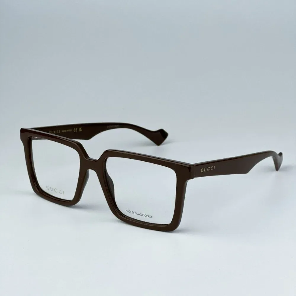 NEW Gucci GG1540O 007 Brown Men Square 55mm Eyeglasses GG 1540O